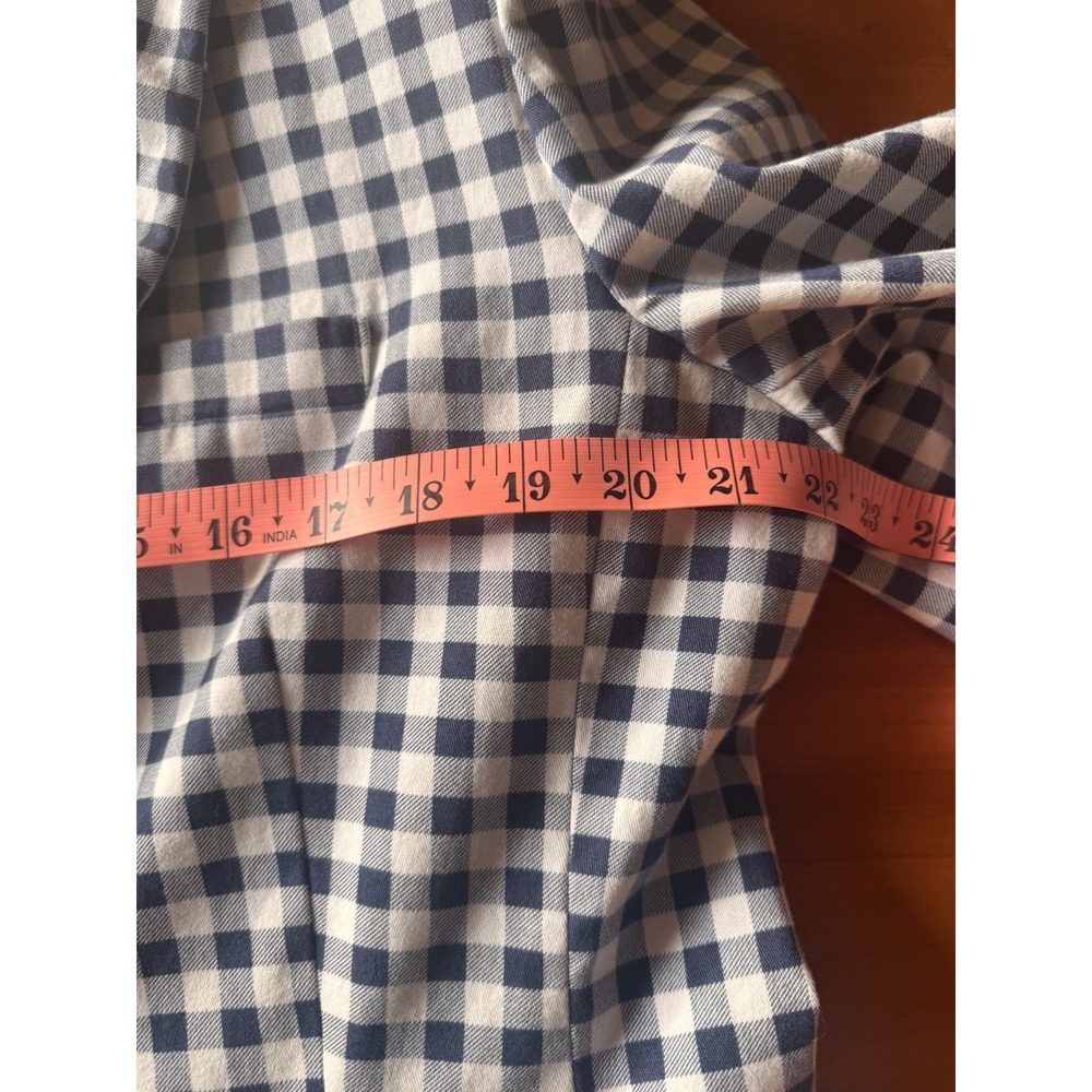 Chadwick's Of Boston Blue White Gingham Woman's Blazer Size 18 Lined 2 Buttons - Picture 11 of 12